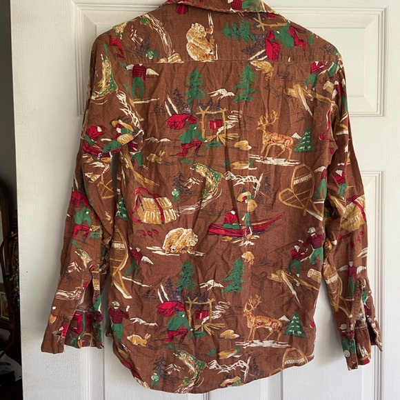 Vintage Lumberjack Flannel Bear Woodsy Camping Button Down flaw - Picture 9 of 10